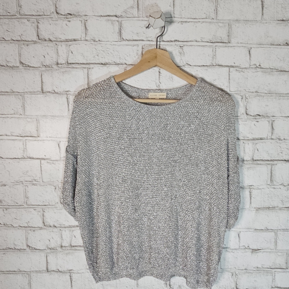 ☆ GUILDED INTENT Loose-knit Metallic Dolman Top, XS ☆
